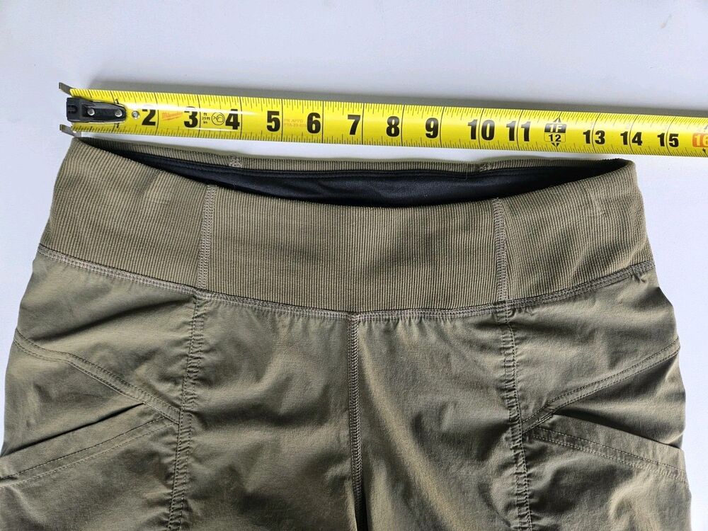 Prana Cropped Hiking Pants Womens Small Olive Green Stretch Outdoor Capris - Picture 5 of 11